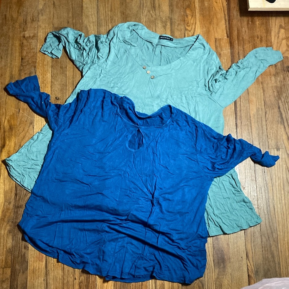Set of two 3x Monnuro elbow sleeve blouses